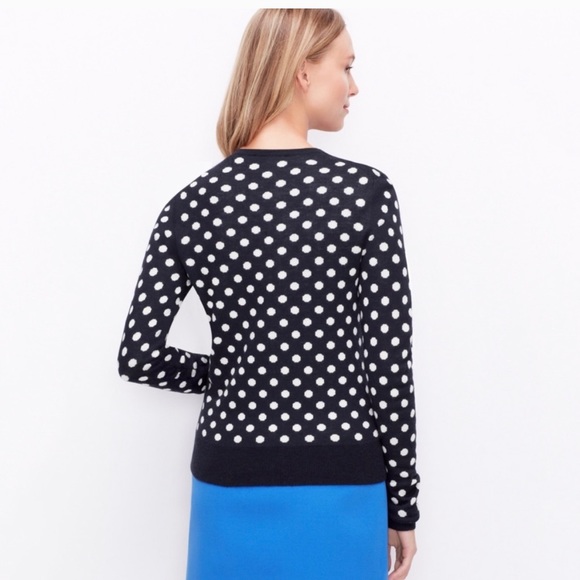 Ann Taylor Polka Dot Cashmere Blend Cardigan ST - Picture 2 of 8